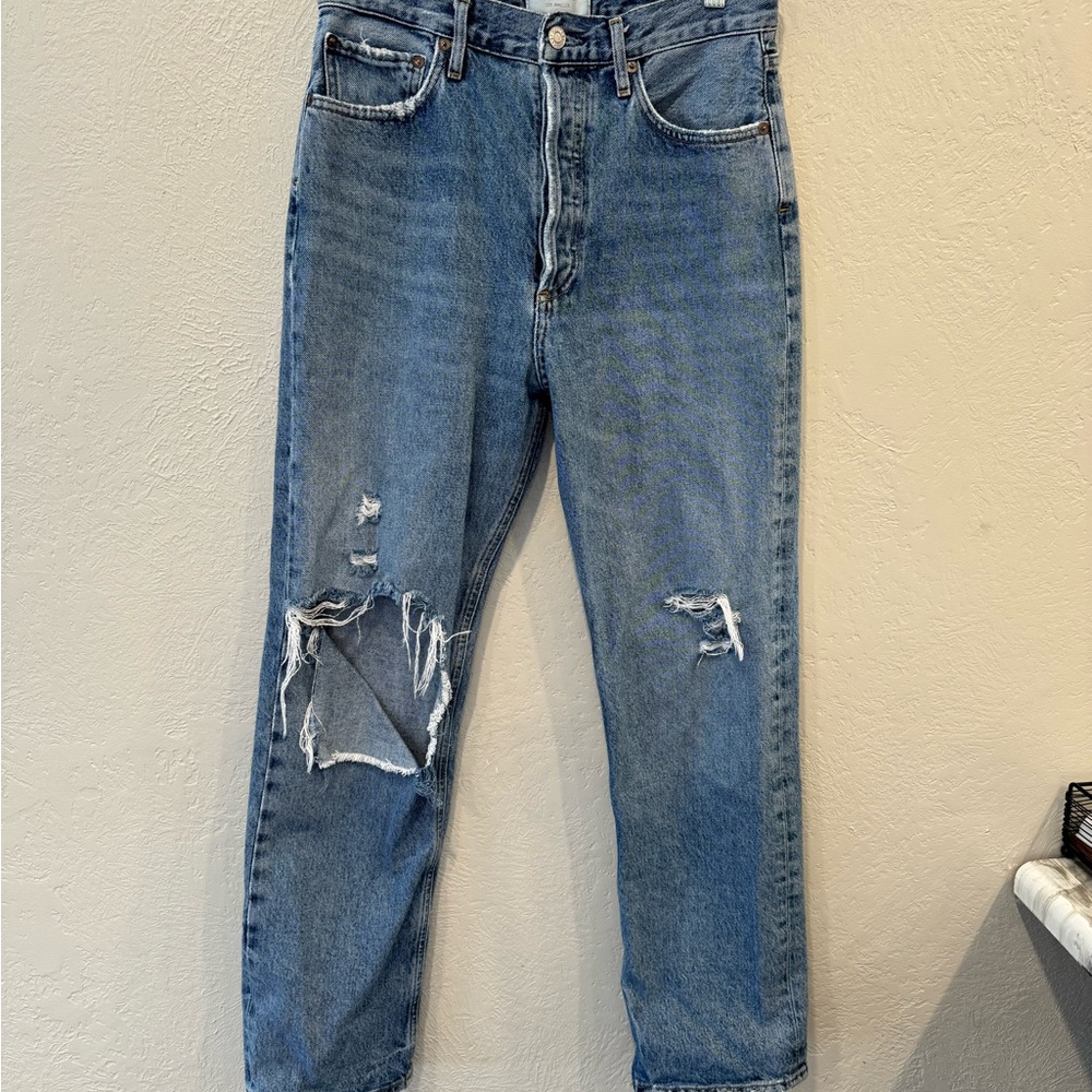AGolde light wash 90s high-rise straight